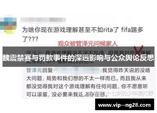 魏震禁赛与罚款事件的深远影响与公众舆论反思